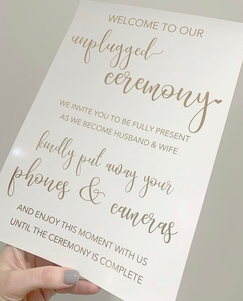 Unplugged ceremony