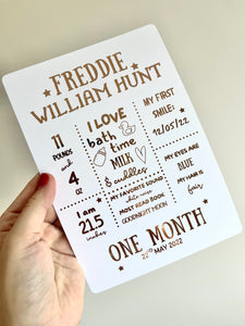 Baby milestone print