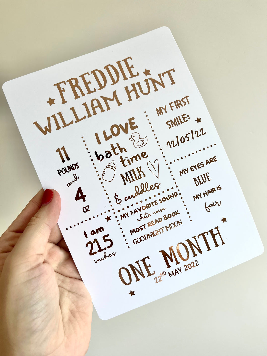 Baby milestone print