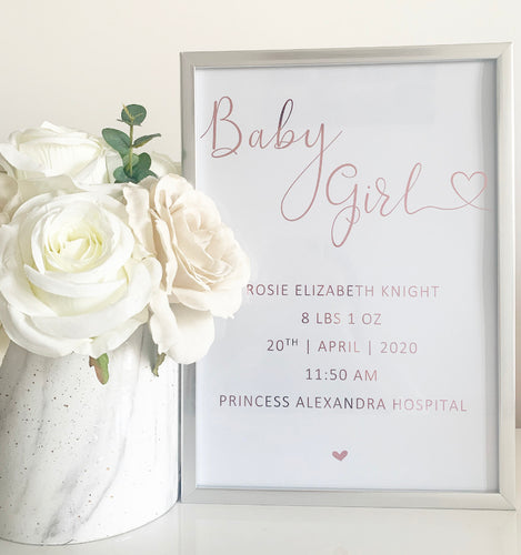 Baby Girl / Newborn Print