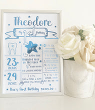 Load image into Gallery viewer, Baby’s 1st Birthday Print