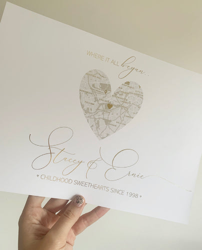 Where it began Wedding Anniversary Print