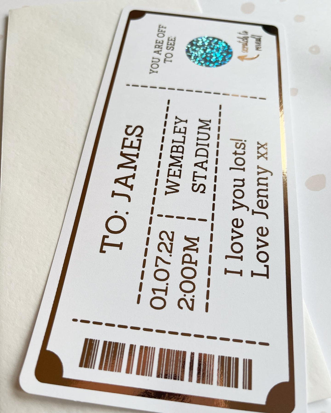 Scratch to reveal personalised voucher / ticket