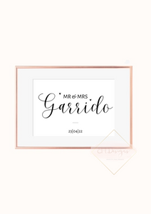 Mr & Mrs wedding gift Foil Wedding Print