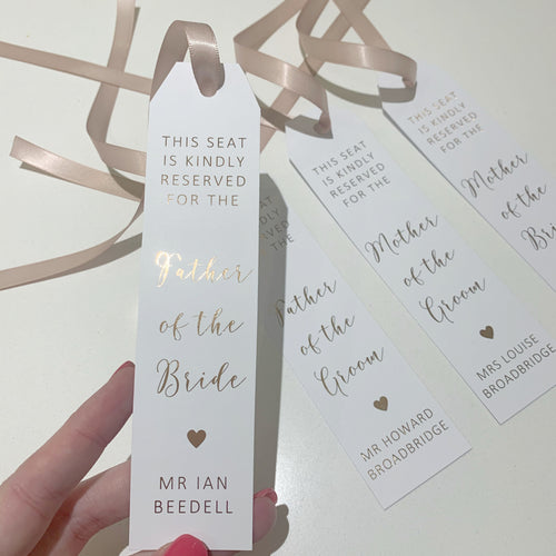 Reserved Seat Tags - Set of 5