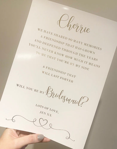 Will you be my Bridesmaid?