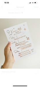 Birthday Itinerary