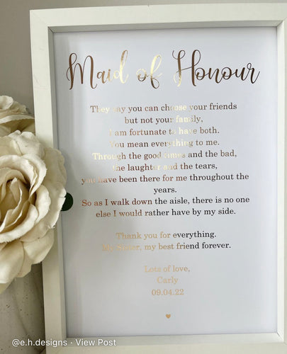 Maid of Honour Foil Print