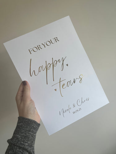 Happy tears tissues Foil Wedding Print
