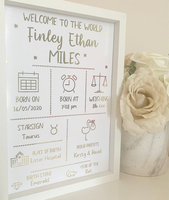 Baby Keepsake / Newborn Print V3
