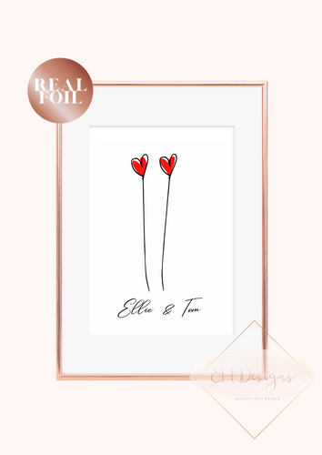 Heart Balloons Valentines Print