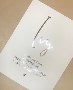 Christening name print