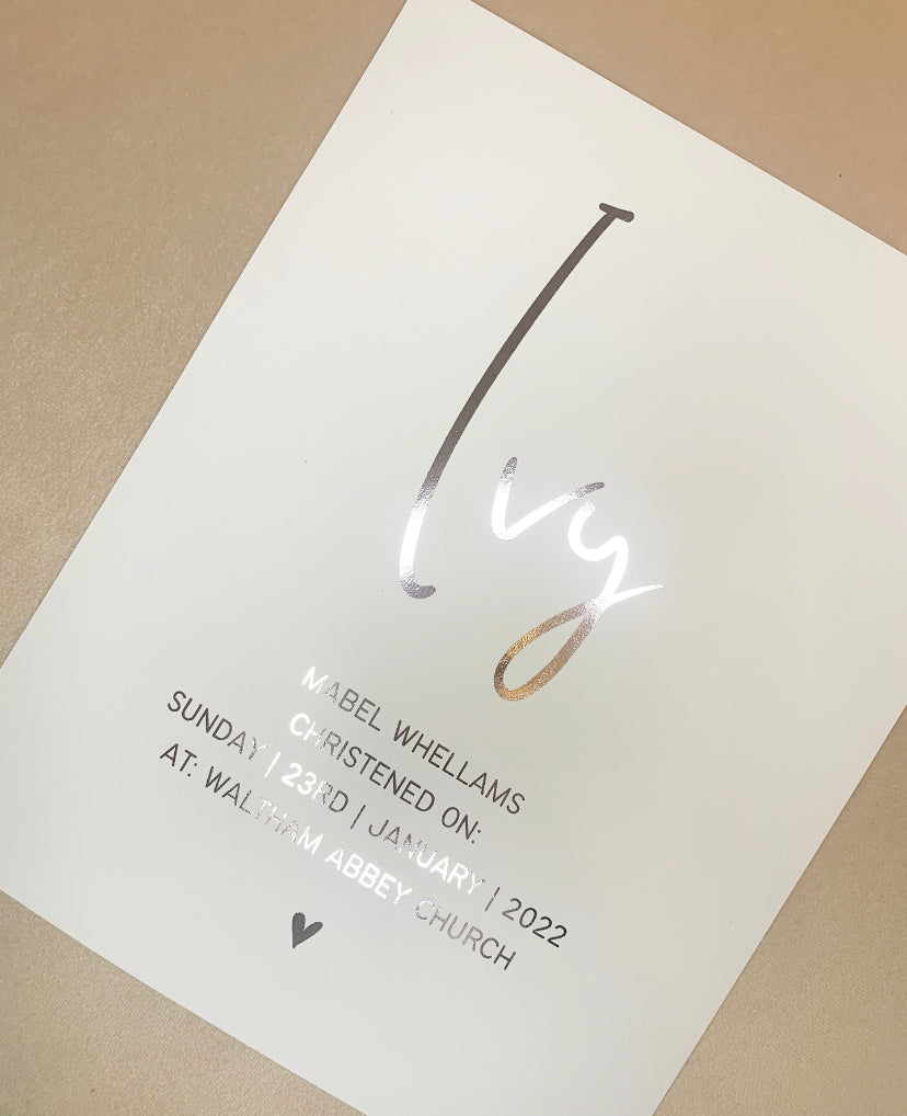 Christening name print