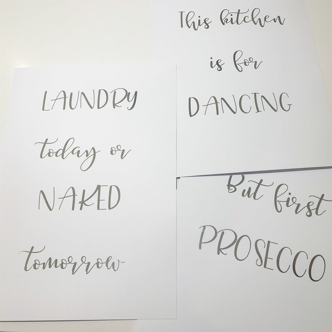 Laundry/Kitchen Prosecco Trio