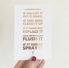 Load image into Gallery viewer, Bathroom Rules Print
