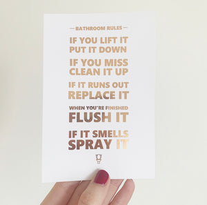 Bathroom Rules Print