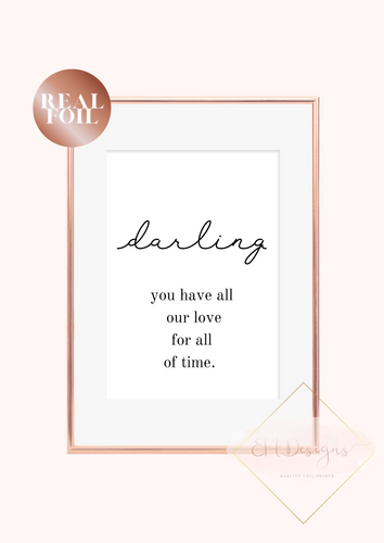 Darling you have all our love
