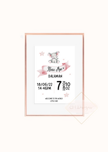 Elephant Theme Newborn Print