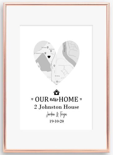 Our New / First Home Map Print