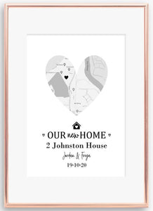 Our New / First Home Map Print