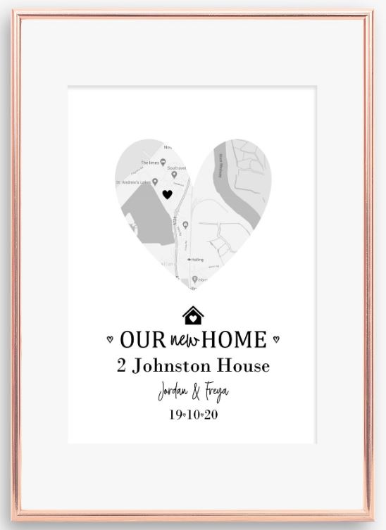 Our New / First Home Map Print